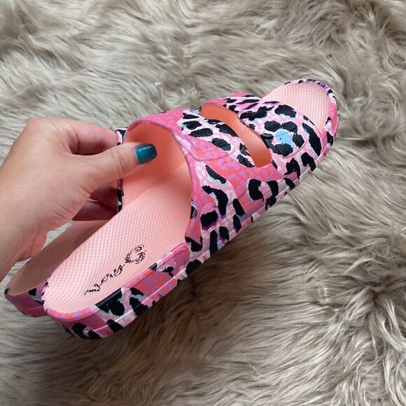 Sinful Summer Boutique Holly Slide Sandal Pink Leopard Print - Picture 5 of 9